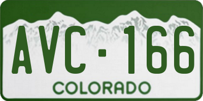 CO license plate AVC166