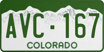 CO license plate AVC167