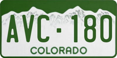 CO license plate AVC180