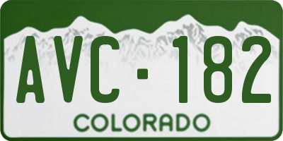 CO license plate AVC182