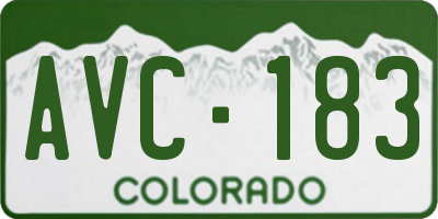 CO license plate AVC183