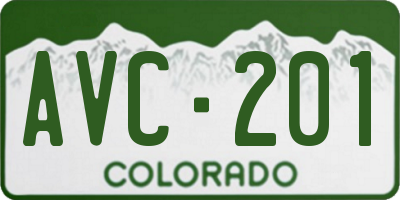 CO license plate AVC201