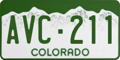 CO license plate AVC211