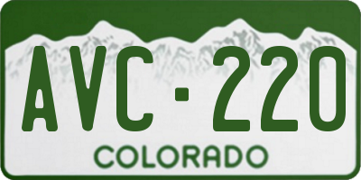 CO license plate AVC220