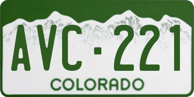 CO license plate AVC221
