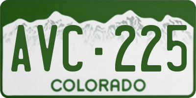 CO license plate AVC225