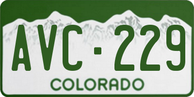 CO license plate AVC229
