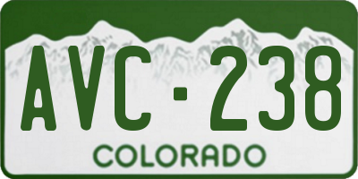 CO license plate AVC238