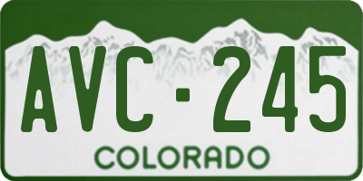 CO license plate AVC245