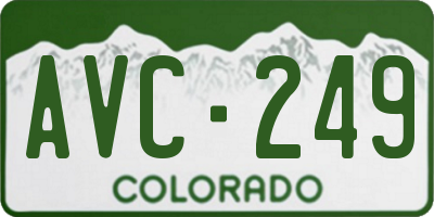 CO license plate AVC249