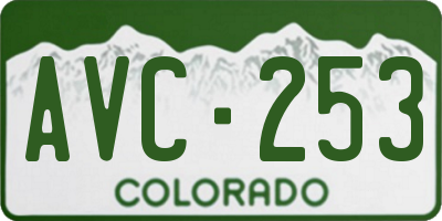 CO license plate AVC253