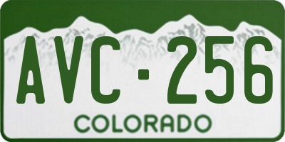 CO license plate AVC256