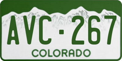 CO license plate AVC267