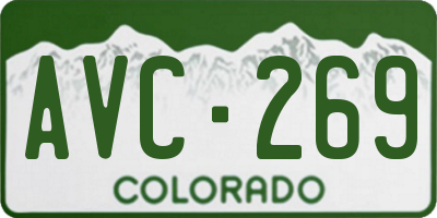 CO license plate AVC269