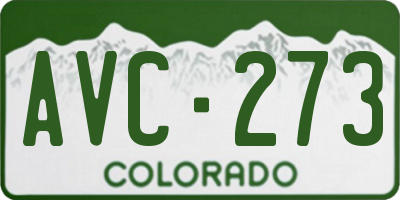 CO license plate AVC273