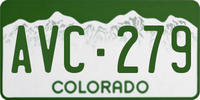 CO license plate AVC279