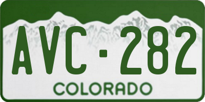CO license plate AVC282