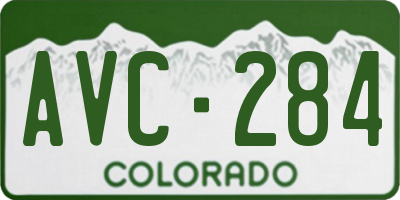 CO license plate AVC284
