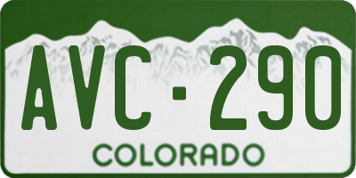 CO license plate AVC290