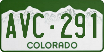 CO license plate AVC291