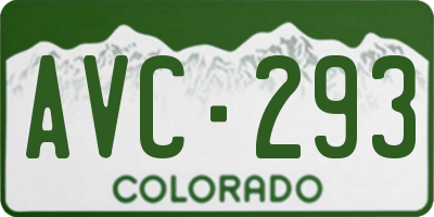 CO license plate AVC293