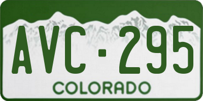 CO license plate AVC295