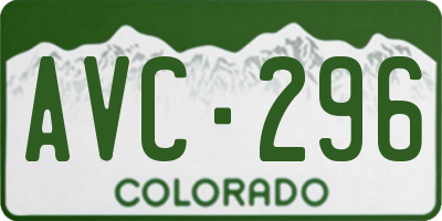 CO license plate AVC296