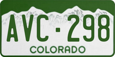 CO license plate AVC298