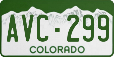 CO license plate AVC299