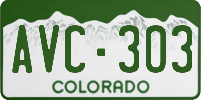 CO license plate AVC303