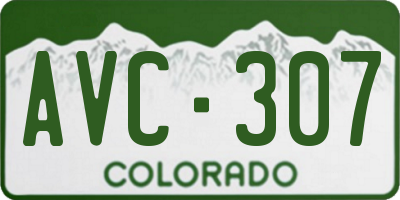 CO license plate AVC307