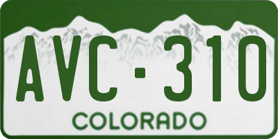 CO license plate AVC310