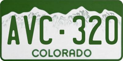 CO license plate AVC320