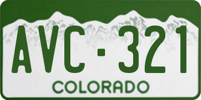 CO license plate AVC321