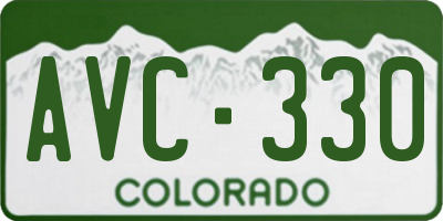 CO license plate AVC330