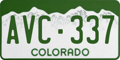 CO license plate AVC337