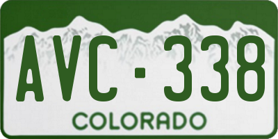 CO license plate AVC338