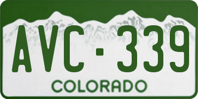 CO license plate AVC339