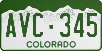 CO license plate AVC345