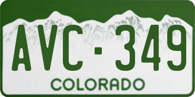 CO license plate AVC349
