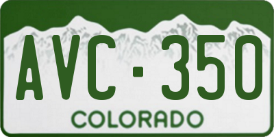 CO license plate AVC350