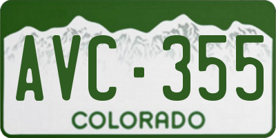 CO license plate AVC355