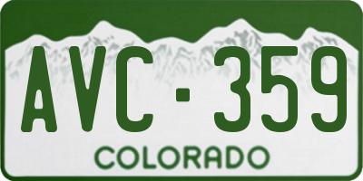 CO license plate AVC359