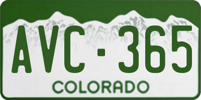 CO license plate AVC365