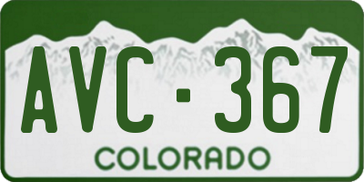 CO license plate AVC367