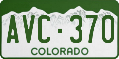 CO license plate AVC370