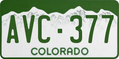 CO license plate AVC377