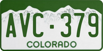 CO license plate AVC379