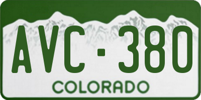 CO license plate AVC380