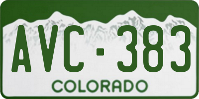 CO license plate AVC383